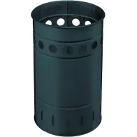 Corbeille ronde acier zingué gris 35L robuste et élégante.