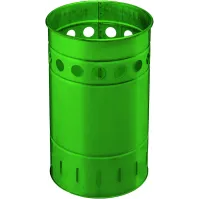 Corbeille verte en acier zingué