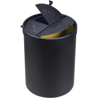 Petite poubelle triple flux de bureau couvercle