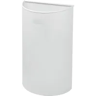 Corbeille blanche demi-ronde murale élégante et pratique.
