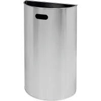 Corbeille murale demi-ronde en inox brossé élégante