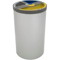 Poubelle Madrid ronde 3 flux 120 litres support de sac
