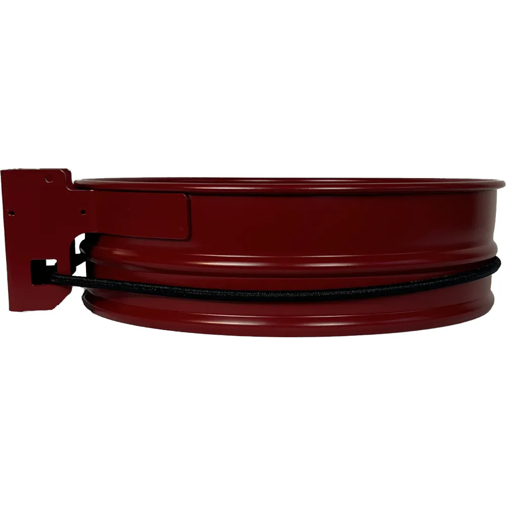 Couronne rouge pratique pour sac-poubelle de porte.