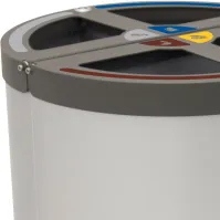 Poubelle Madrid ronde 4 flux 120 litres support de sac