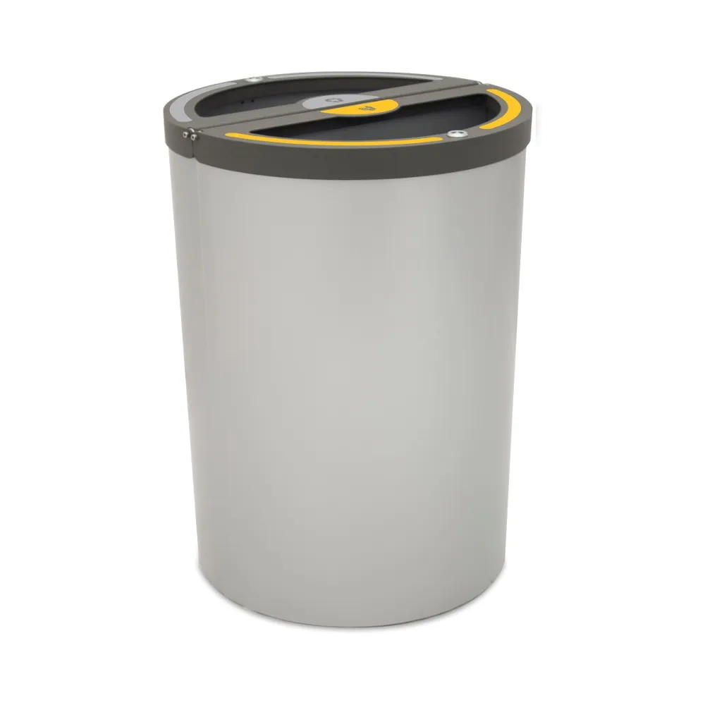 Poubelle Madrid ronde 2 flux 180 litres support de sac