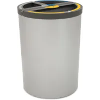 Poubelle Madrid ronde 3 flux 180 litres support de sac