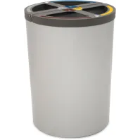 Poubelle Madrid ronde 4 flux 180 litres support de sac