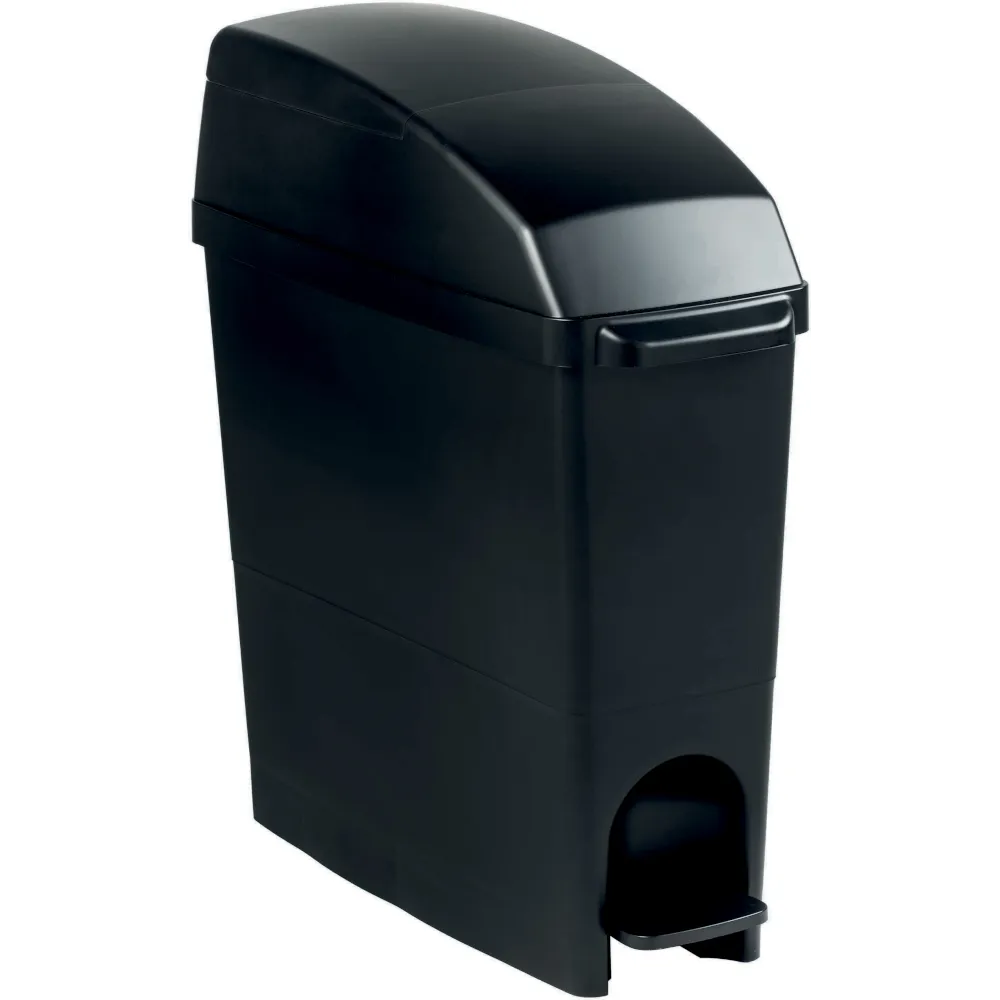 Poubelle noire hygiénique à pédale