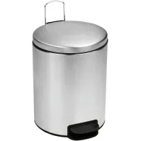 Poubelle inox brossée compacte