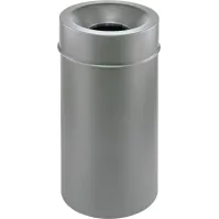 Corbeille murale grise sécurisée anti-feu ronde