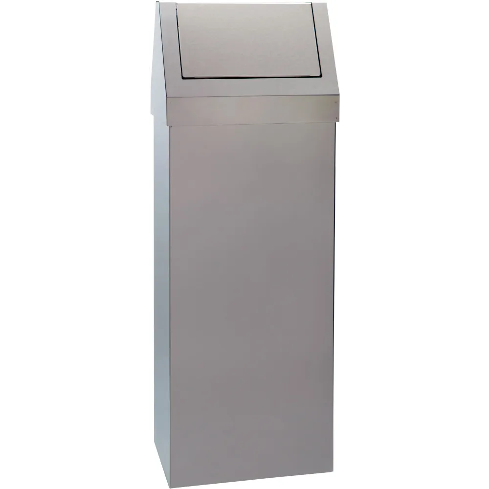 Poubelle inox 50L avec trappe basculante pratique