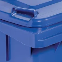 Poubelle bleue 120L robuste tri sélectif mobile