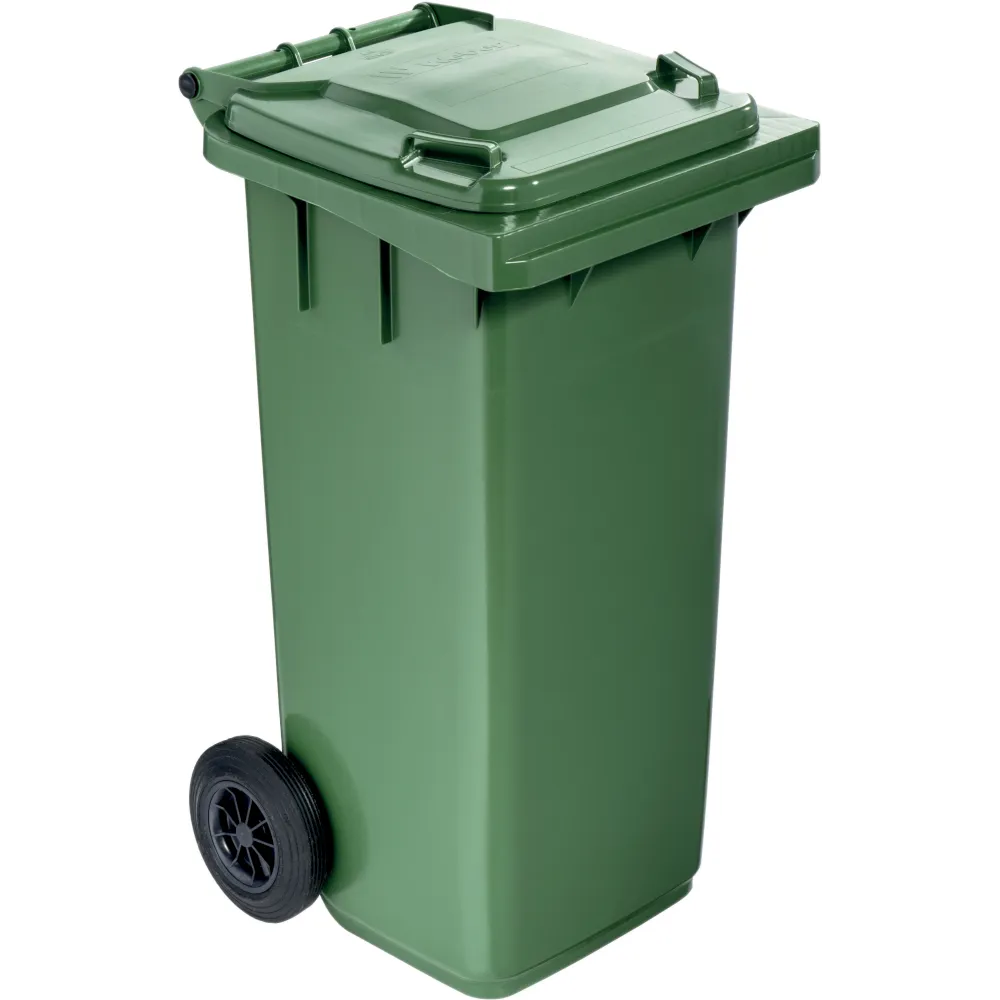 Poubelle verte à roulettes 120L pratique et durable