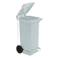 Poubelle blanche durable 120L tri verre roulette