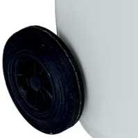 Poubelle blanche 120L roulettes robuste tri verre