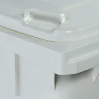 Poubelle blanche 120L à roulette robuste tri sélectif