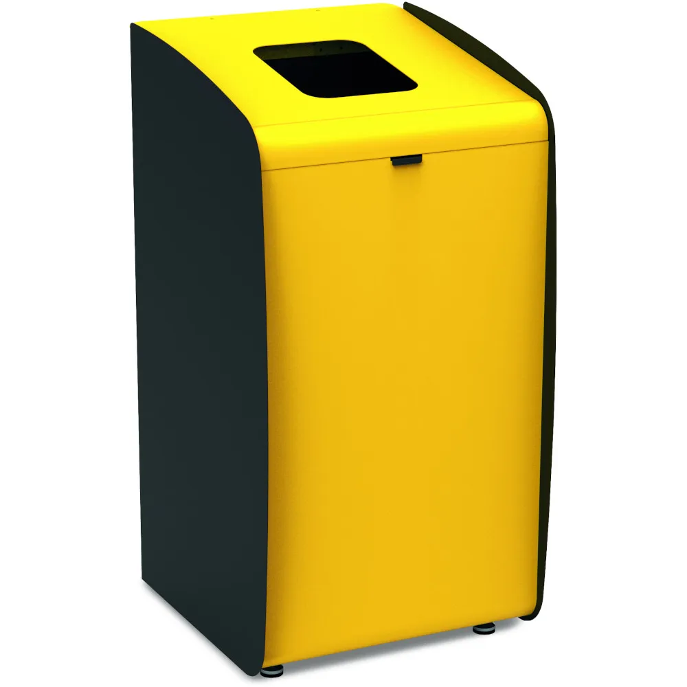 Borne modulaire jaune pour tri efficace des déchets