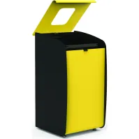 Borne tri sélectif jaune robuste 80L modulaire