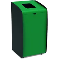 Borne à déchets verte modulaire pour tri écologique.