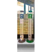 Collecteur transparent durable pour recyclage piles