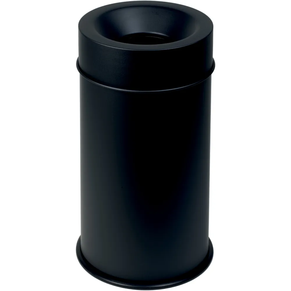 Poubelle antifeu noire durable sécurité bureau eco-responsable