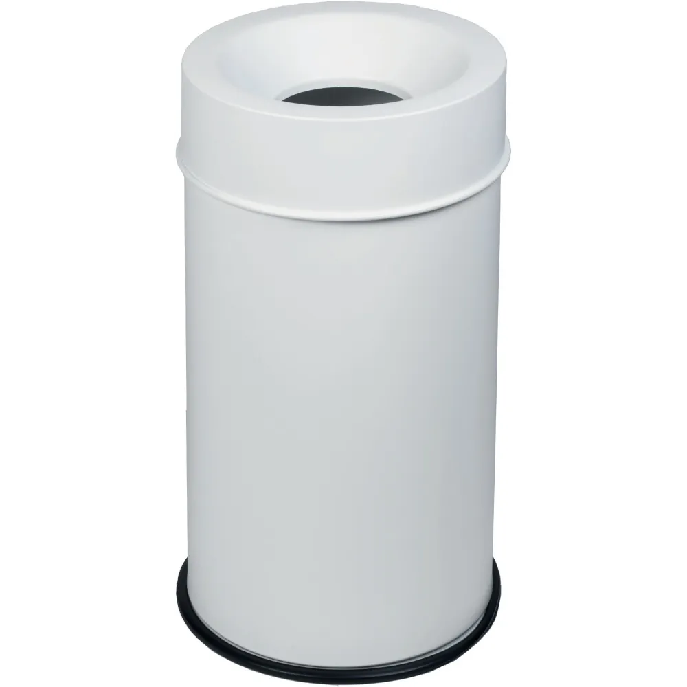 Poubelle blanche antifeu capacité 50L sécurité robuste