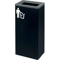 Corbeille tri-sélectif rectangulaire grise 60L pratique