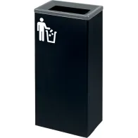 Corbeille tri-sélectif rectangulaire grise 60L pratique