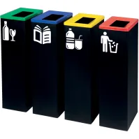 Corbeille tri-sélectif grise 60L robuste et esthétique