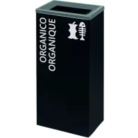 Corbeille tri-sélective grise robuste 60L design épuré