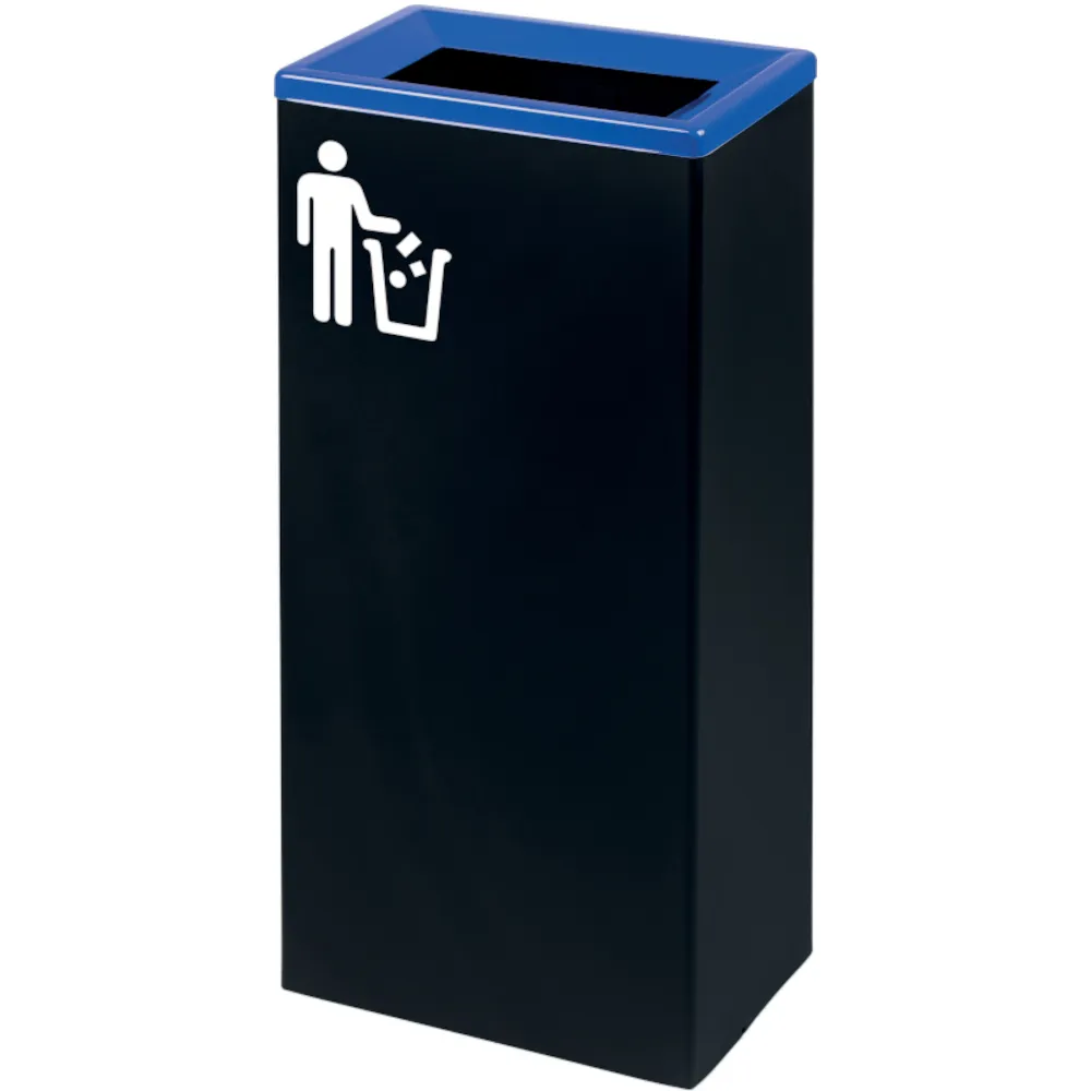 Corbeille tri-sélectif bleue 42L design rectangulaire élégant