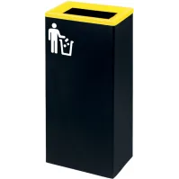 Corbeille tri-sélectif jaune 60L design rectangulaire moderne