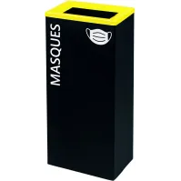 Corbeille tri-selectif jaune durable rectangulaire 60L