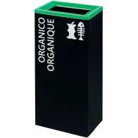 Corbeille tri-sélectif verte 42L design rectangulaire pratique