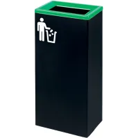 Corbeille verte tri-sélectif durable 42 litres design