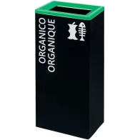 Corbeille tri-sélectif verte 60L rectangulaire écologique pratique