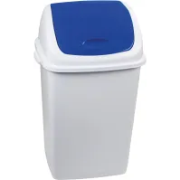 Poubelle bleue 50 litres avec couvercle pivotant