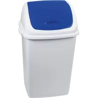 Poubelle bleue 50 litres avec couvercle pivotant
