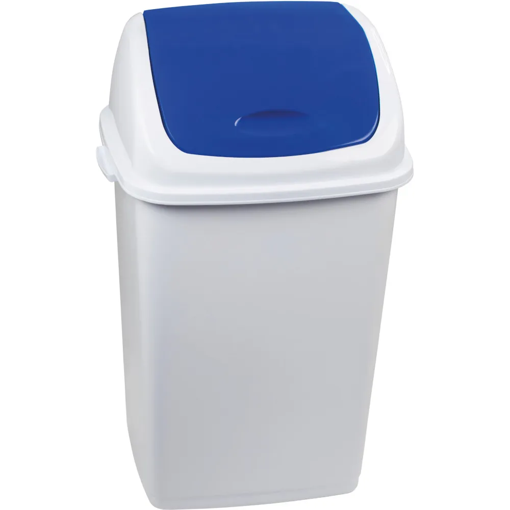 Poubelle bleue 50 litres avec couvercle pivotant