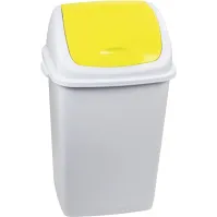 Poubelle jaune 50L couvercle basculant pratique