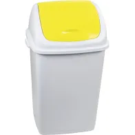 Poubelle jaune 50L couvercle basculant pratique
