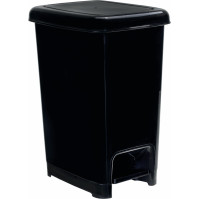 Poubelle noire à pédale 10L design compact moderne