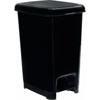 Poubelle noire à pédale 10L design compact moderne