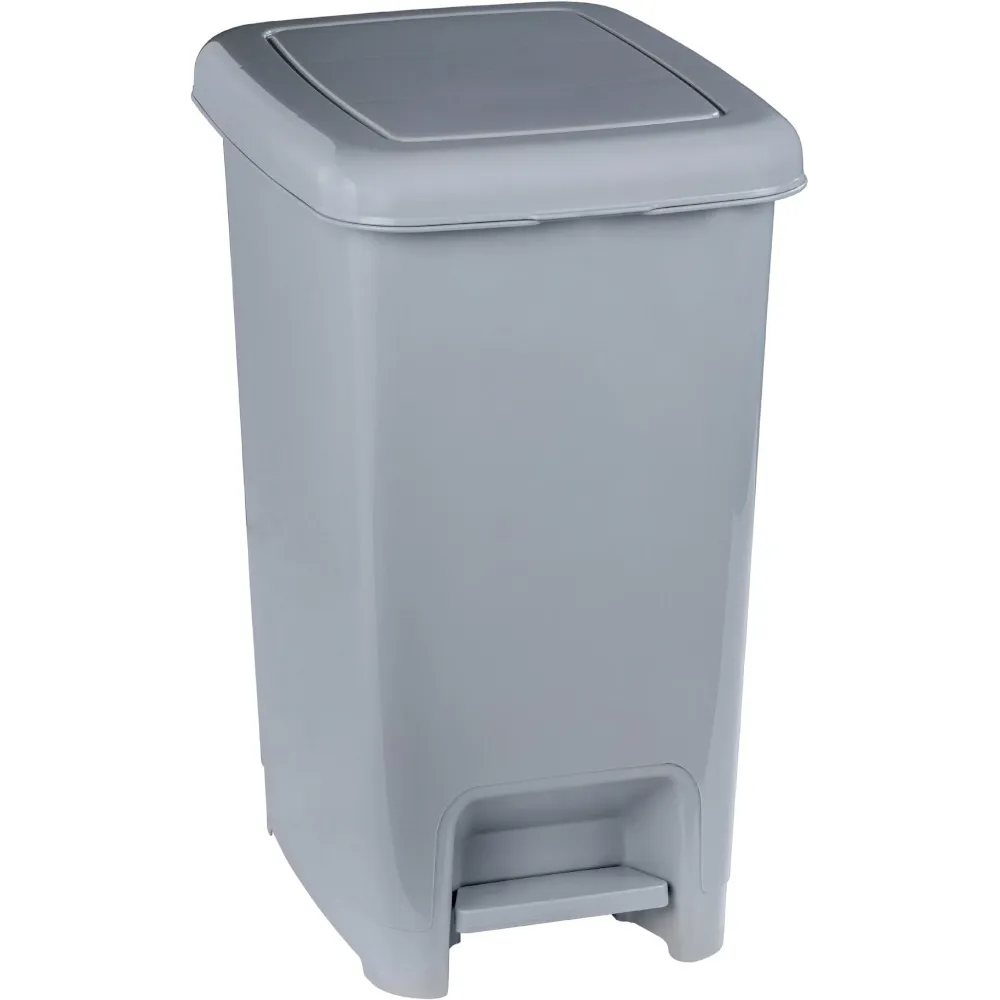 Poubelle grise à pédale 10L pratique lot de 18