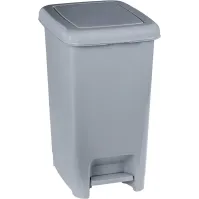 Poubelle grise à pédale capacité 10L design épuré
