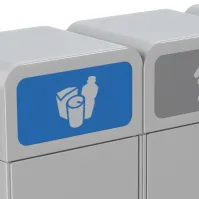 Poubelle Stockholm tri-sélectif 75 litres à trappe frontale support de sac