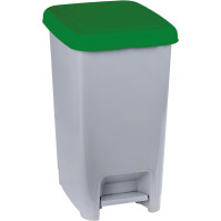 Poubelle à pédale grise verte 60L lot de 4
