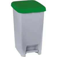 Poubelle à pédale grise verte 60L lot de 4