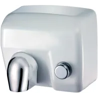 Sèche-mains électrique blanc bouton poussoir efficace hygiénique moderne