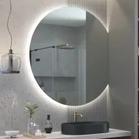 Miroir rond unique coupe verticale élégance moderne ajustable